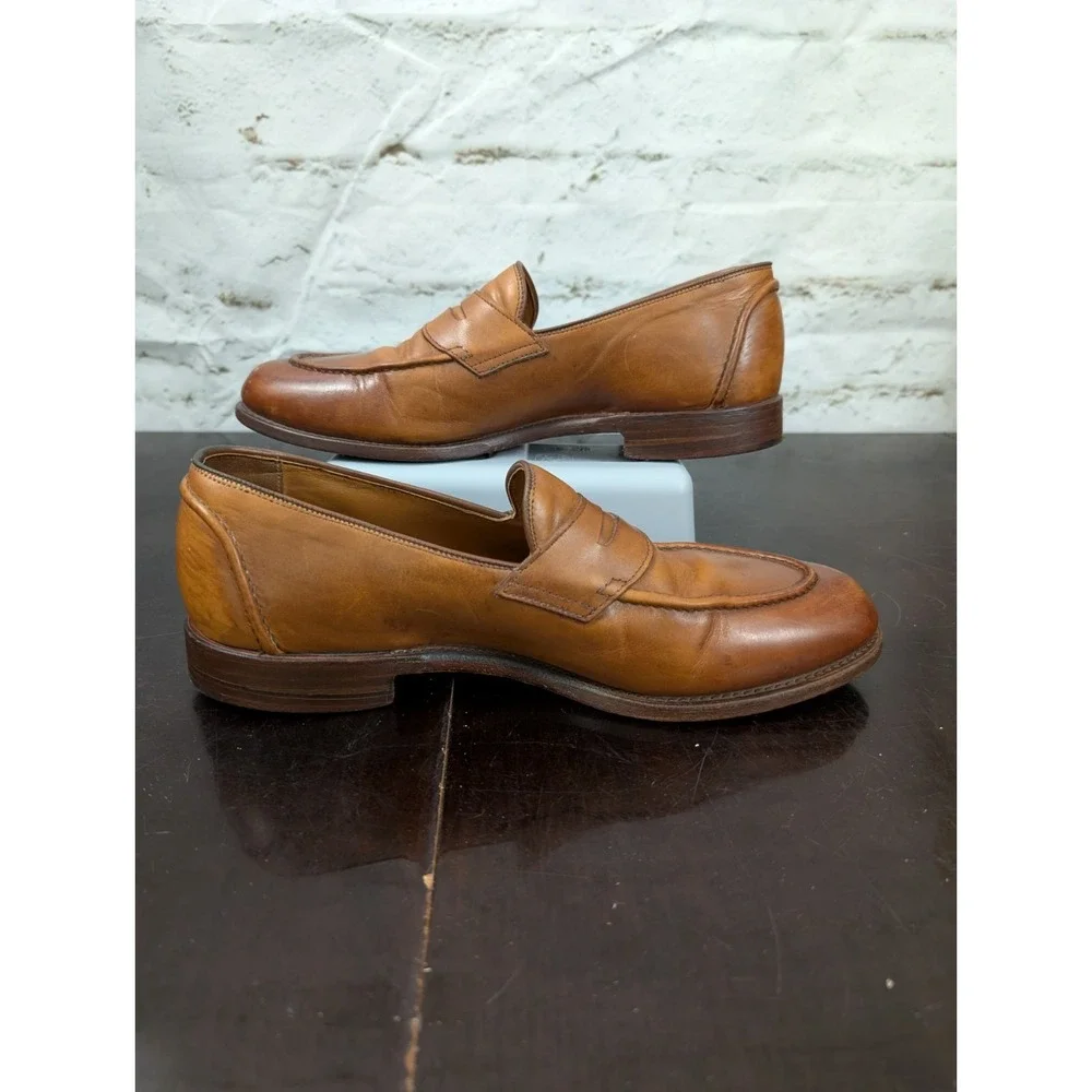 VTG 80s 90s Ralph Lauren Singleton Penny Loafers Mens 10.5D USA Calf Leather